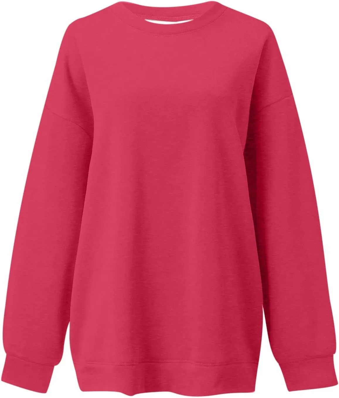 Oversized Sweatshirt for Women Women's Fashion Casual Solid Color Loose Shoulder Round Neck Long Sleeve Hoodie