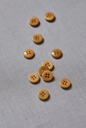 PLAIN 4 HOLE COROZO BUTTON | Amber 11mm