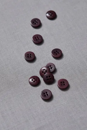 PLAIN 4 HOLE COROZO BUTTON | Maroon 11mm
