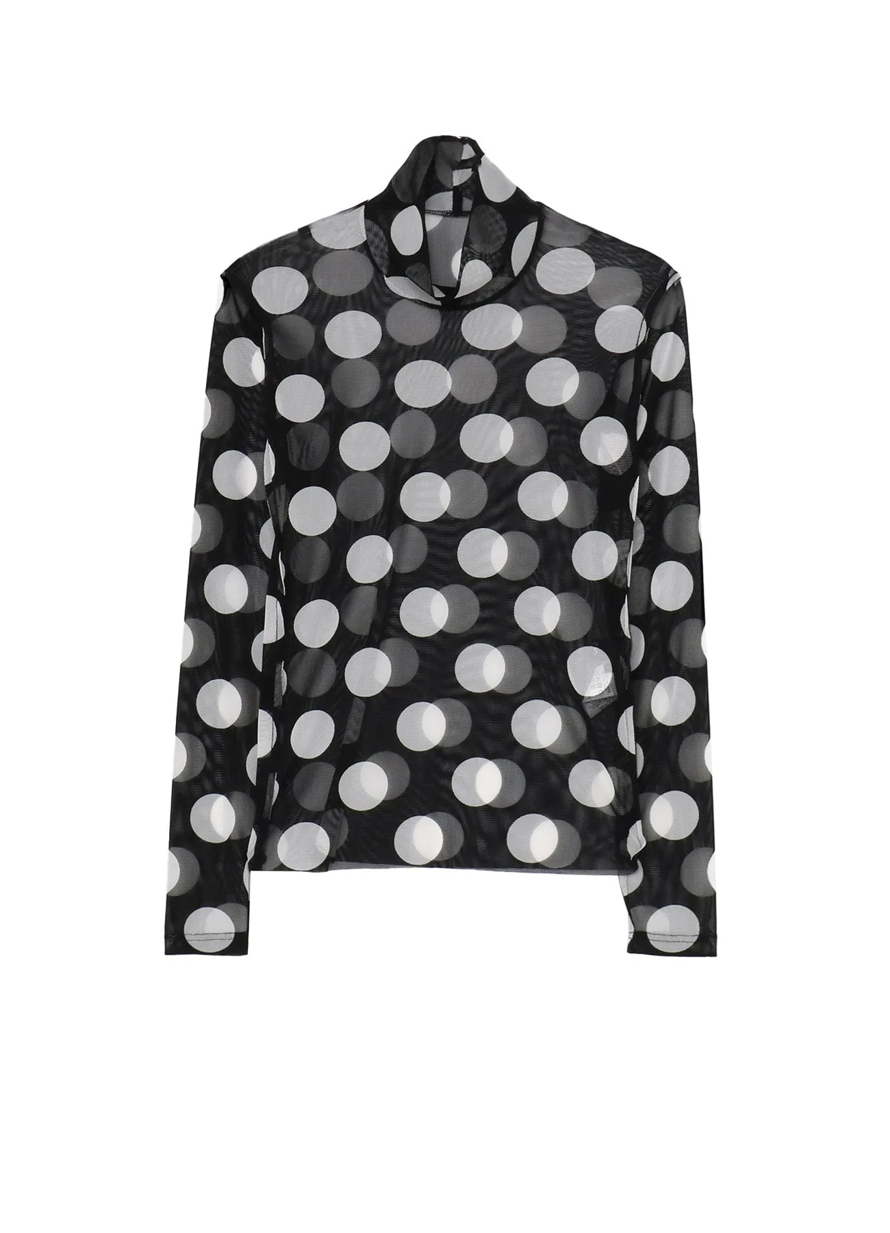 POLKA DOTS TULLE HIGH NECK T