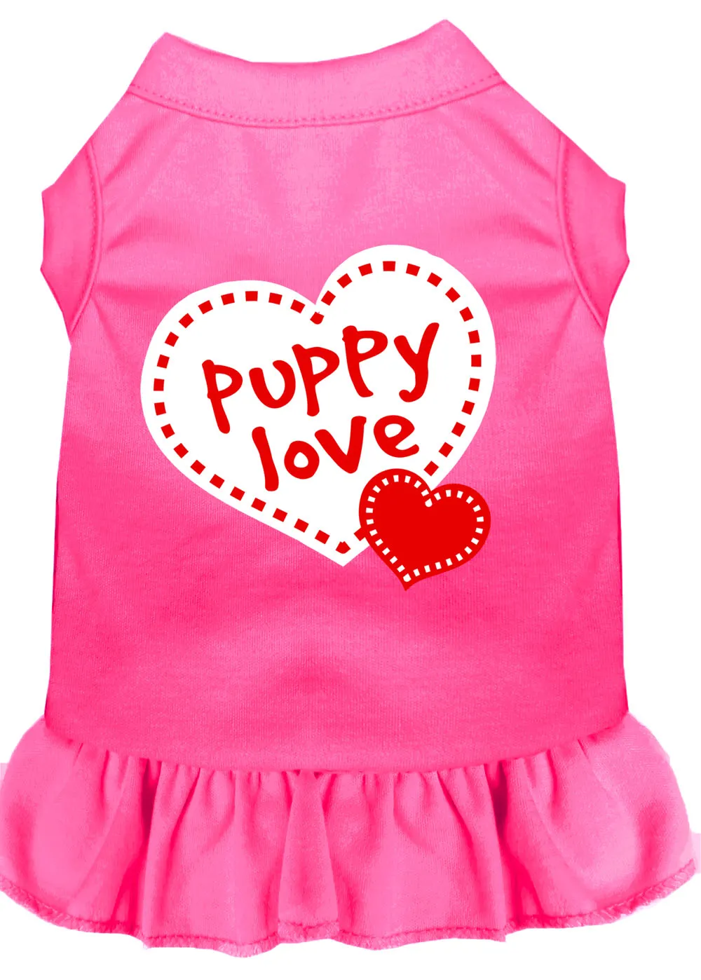 Puppy Love Screen Print Dress Bright Pink Xl