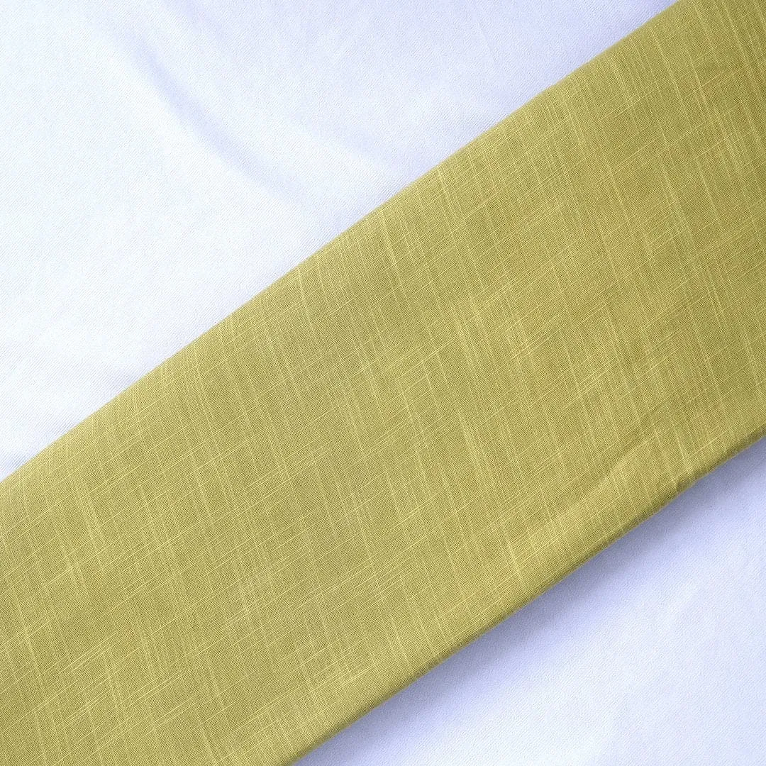 Pure Slub Cotton Fabric - Olive Green