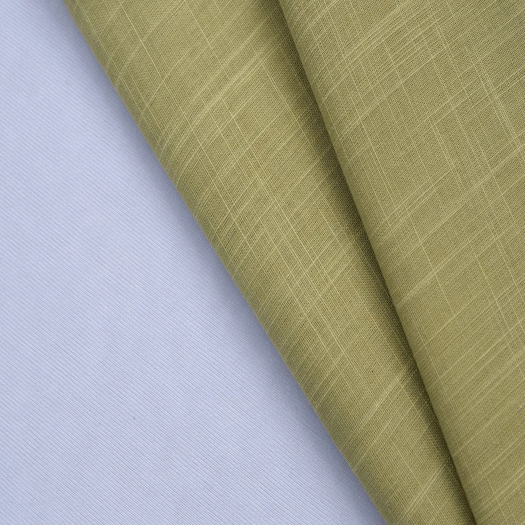 Pure Slub Cotton Fabric - Olive Green