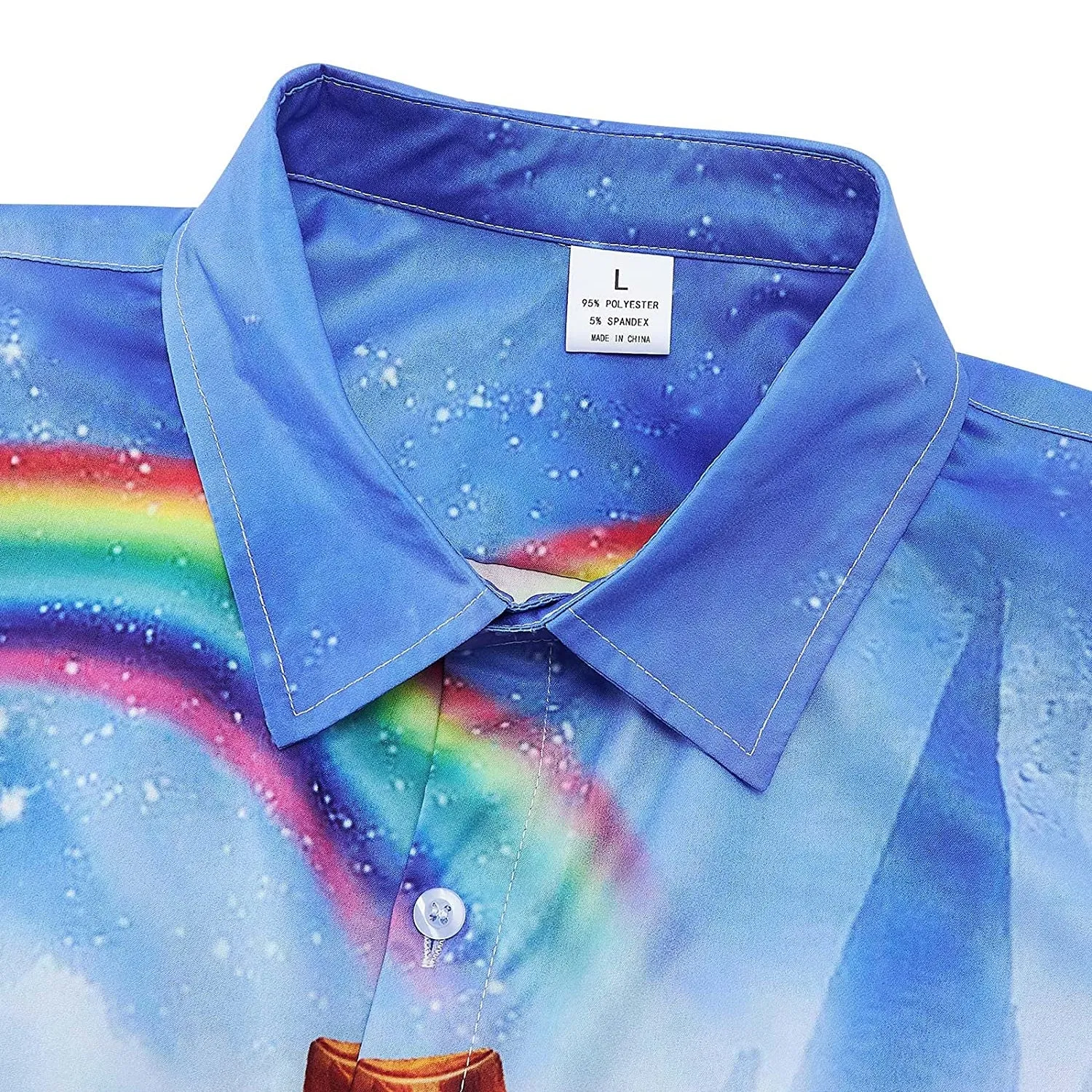 Rainbow Sloth Riding Llama Novelty Hawaiian Shirt