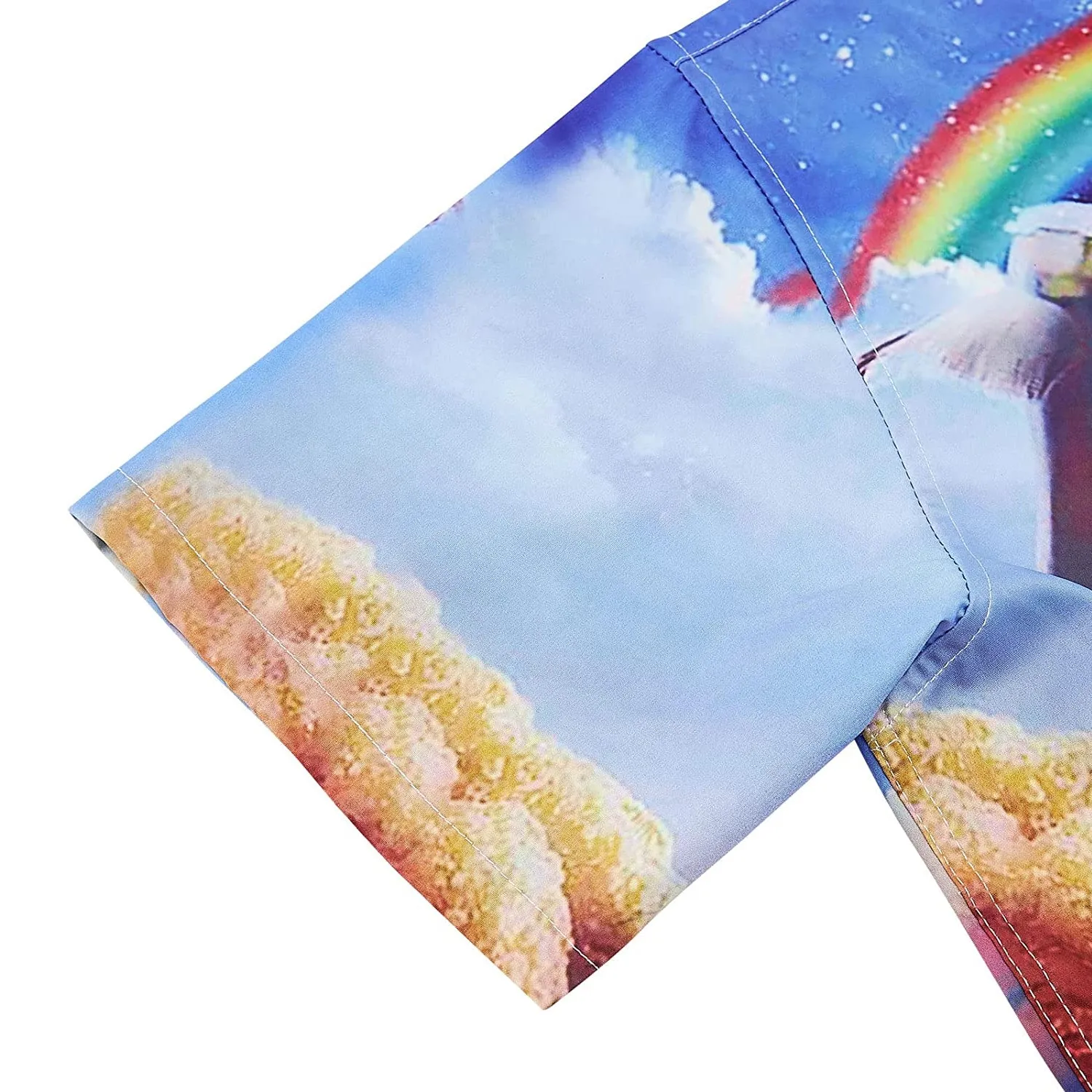Rainbow Sloth Riding Llama Novelty Hawaiian Shirt