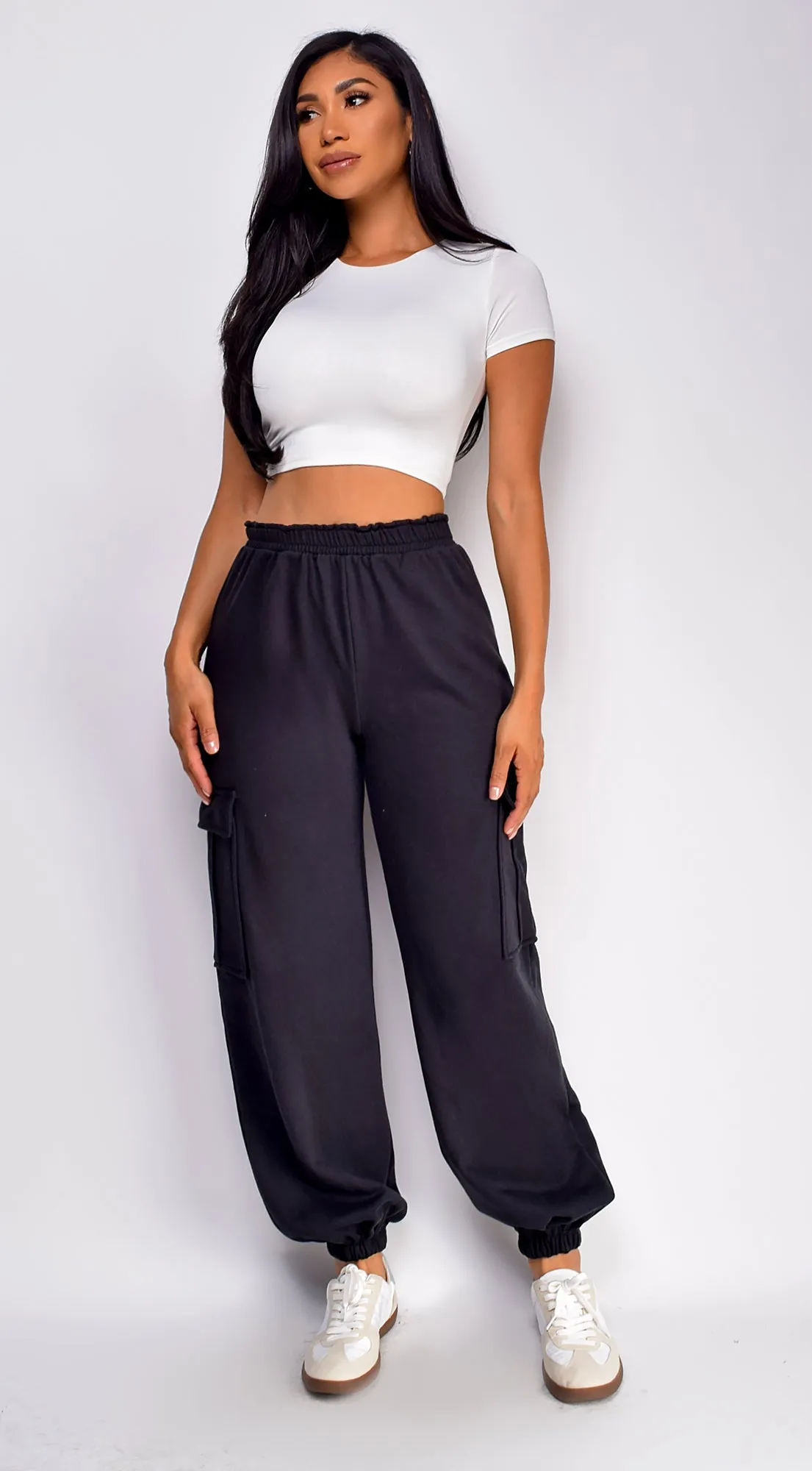 Rest Day Oversized Cargo Joggers - Black