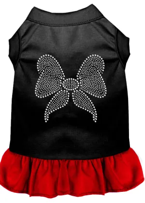 Rhinestone Bow Dresses Black With Red Lg