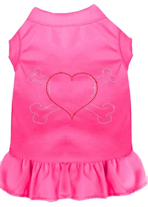 Rhinestone Heart And Crossbones Dress Bright Pink 4x