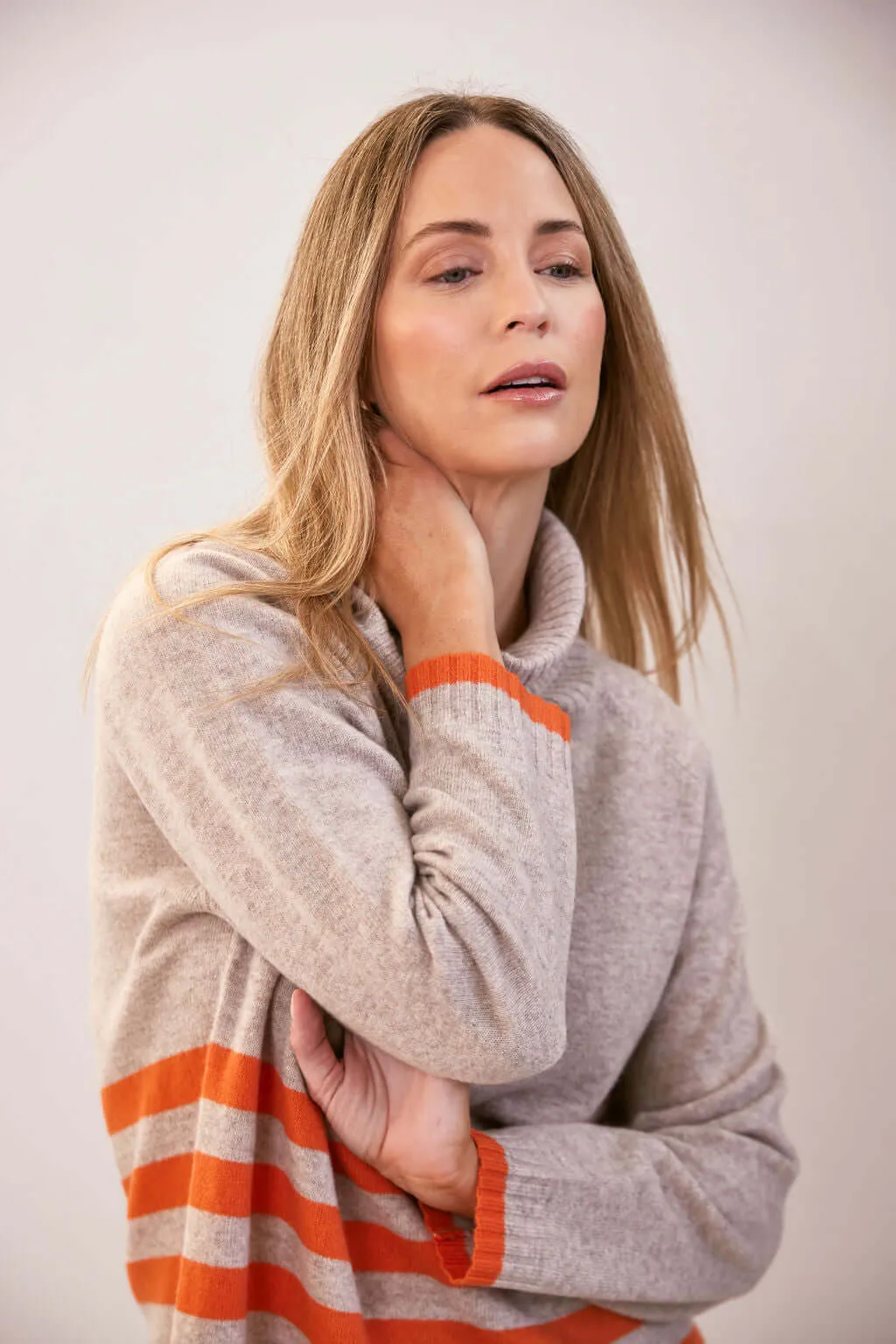 See Saw Luxe Merino Stripe Sweater in Natural Tango