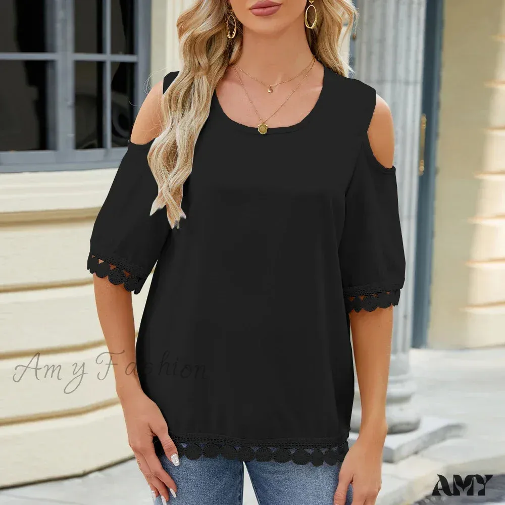 Solid Color Casual Slim Fashion Summer Vintage Elegant Female Tops Blouses