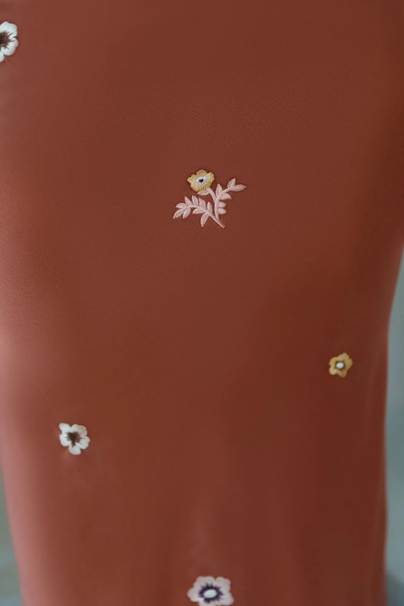 Sundown Bloom Midi Skirt Brown