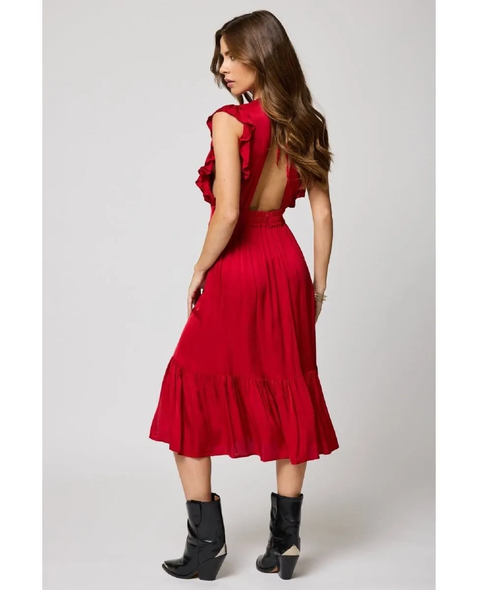 The Jessie Midi Dress Red