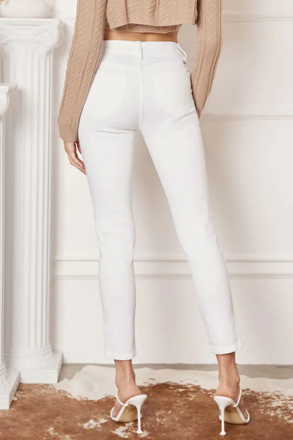 White High Rise Jeans